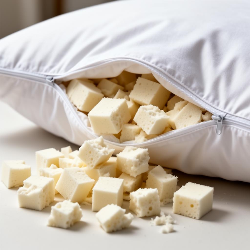 Close-up of memory foam pillow showing responsive support quality